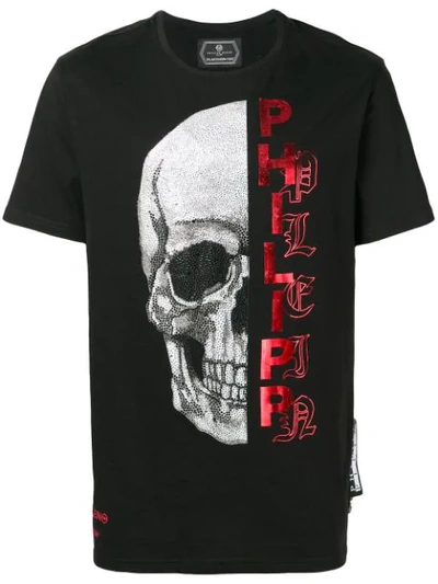 Shop Philipp Plein Embellished Skull T-shirt In Black