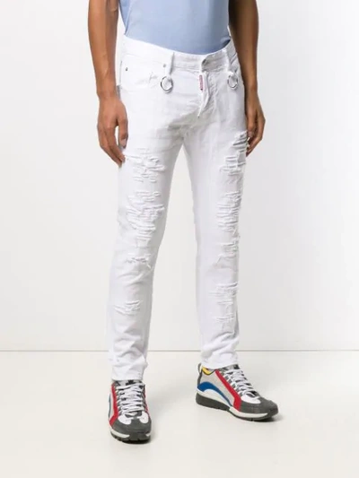 DSQUARED2 SKATER紧身牛仔裤 - 白色