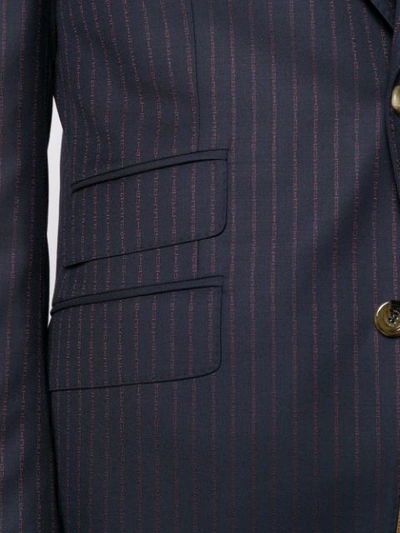Shop Gucci Pinstriped Two-piece Suit In Blue