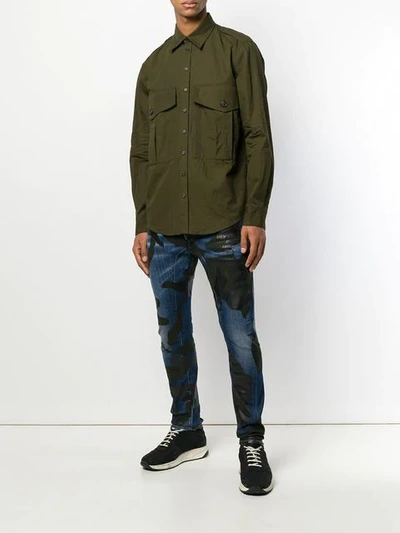 Shop Dsquared2 Military Shirt In Green