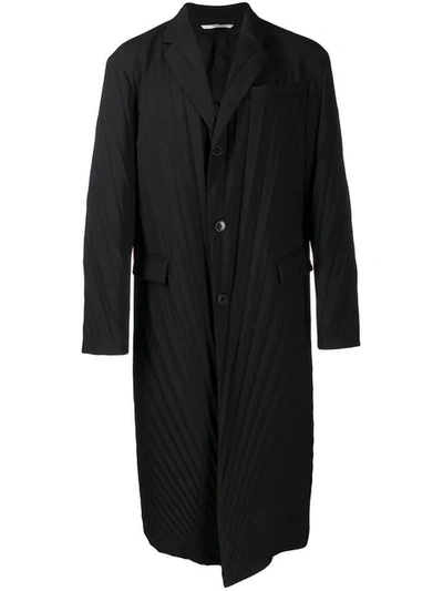 Shop Valentino Pleated Coat In Black