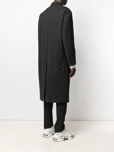 Shop Valentino Pleated Coat In Black