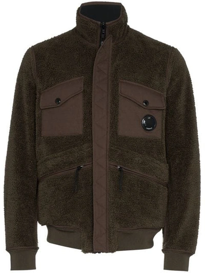 Shop C.p. Company Cp Company Reversible Fleece Jacket - Green