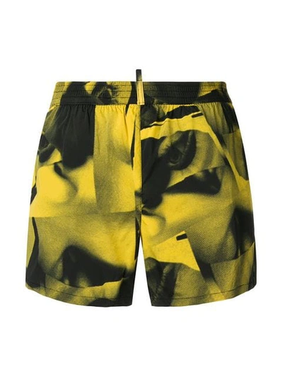 Shop Dsquared2 X Mert And Marcus Printed Swim Shorts In Yellow