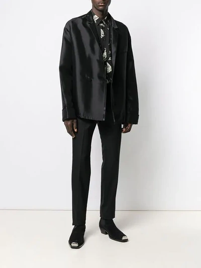 Shop Haider Ackermann Double Breasted Jacket In 099   Black