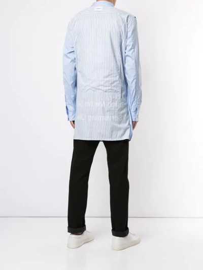 Shop Takahiromiyashita The Soloist Graphic Sleeve Shirt In Blue