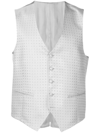Shop Paoloni Patterned Waistcoat In Silver