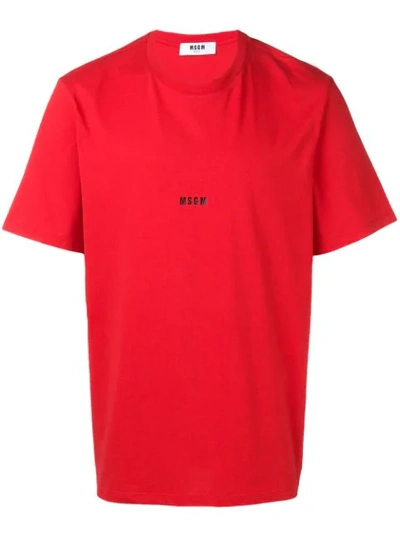 Shop Msgm Logo Printed T In Red