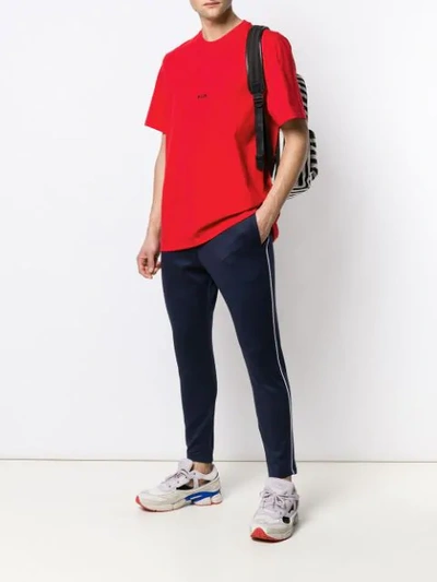 Msgm Logo Printed T In Red