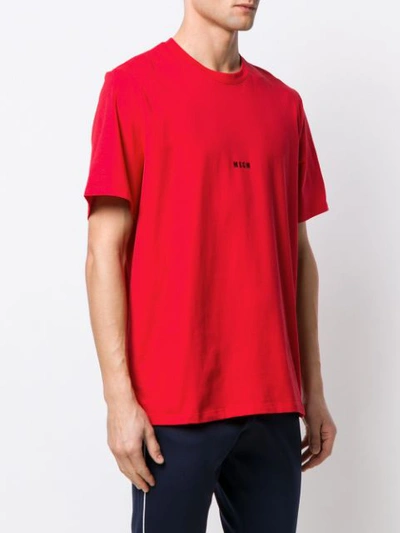 Msgm Logo Printed T In Red