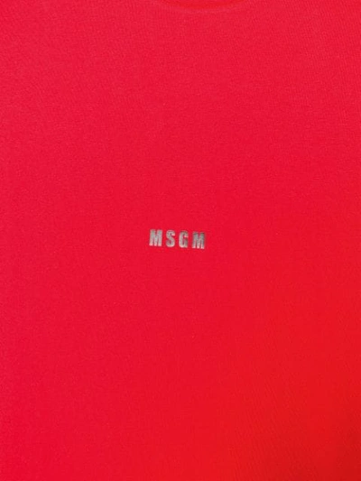 Msgm Logo Printed T In Red