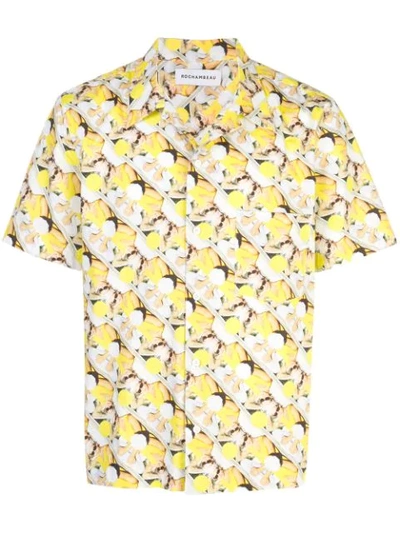 Shop Rochambeau Pocketed Short Sleeve Shirt In Yellow