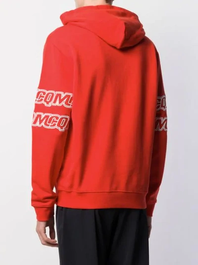 Shop Mcq By Alexander Mcqueen Embroidered Logo Hoodie In Red