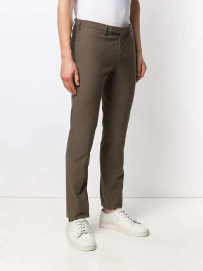 Shop Incotex Slim Fit Tailored Trousers In Brown