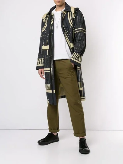 CRAIG GREEN GRAPHIC PATTERN COAT - 黑色