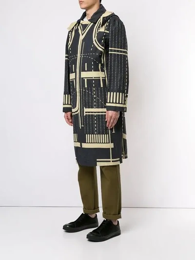 Craig Green Graphic Pattern Coat In Black
