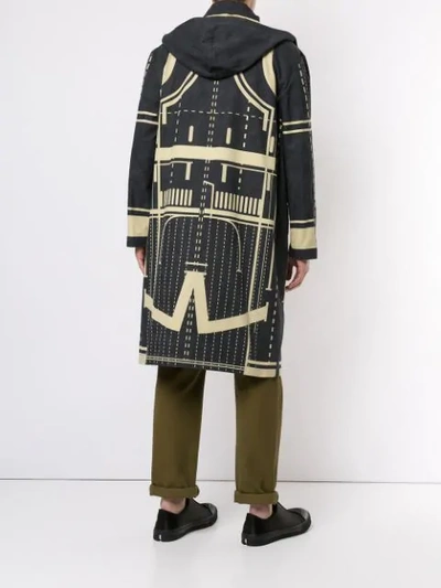 Shop Craig Green Graphic Pattern Coat In Black