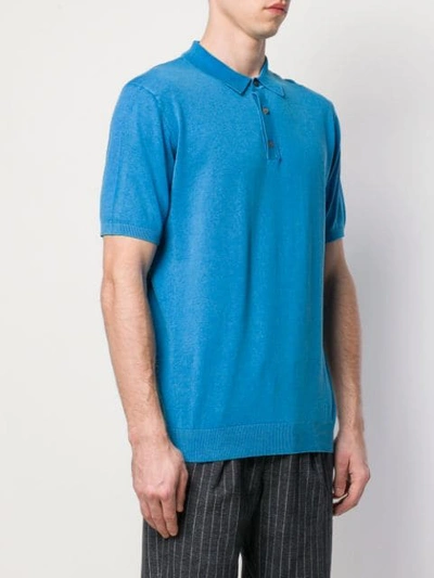 Shop Altea Knitted Polo T In Blue