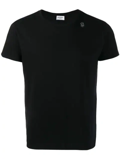 Shop Saint Laurent Robot Print T-shirt - Black