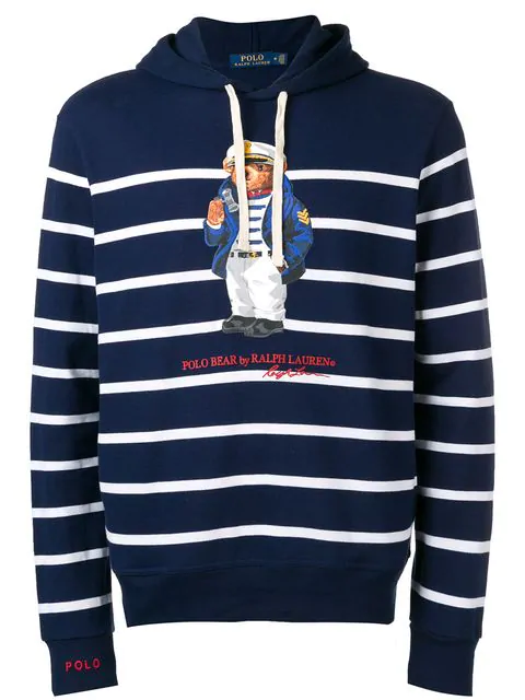navy blue polo bear hoodie