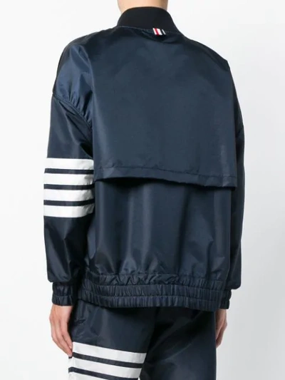 Shop Thom Browne 4-bar Oversized Ripstop Bomber In Blue