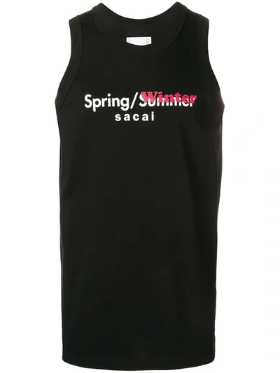 Shop Sacai Spring Winter Tank Top In Black