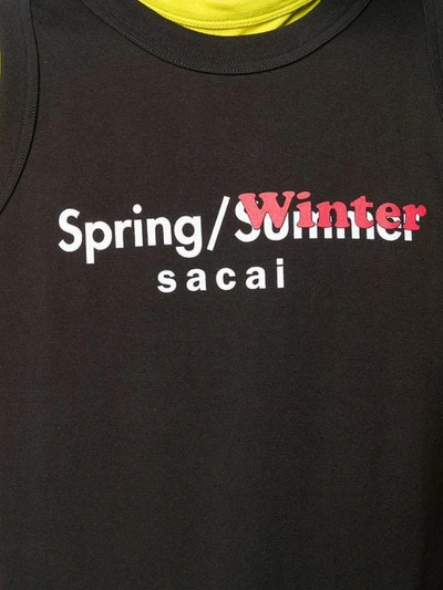 Shop Sacai Spring Winter Tank Top In Black