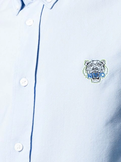 Shop Kenzo Embroidered Tiger Shirt In Blue