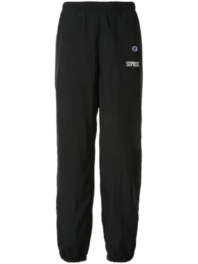 Shop Supreme X Champion Track Pants In Black