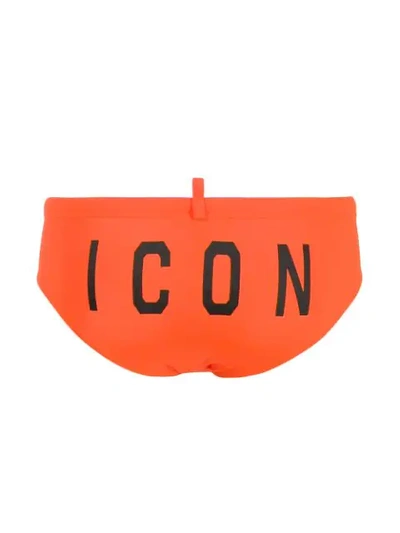 Shop Dsquared2 Icon Swim Trunks In Orange