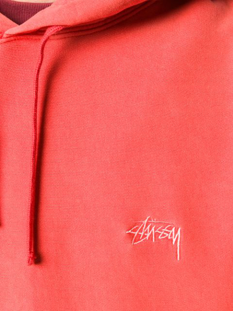 Stussy Embroidered Logo Hoodie In Red | ModeSens