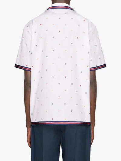 Shop Gucci Symbols Fil Coupé Bowling Shirt In White
