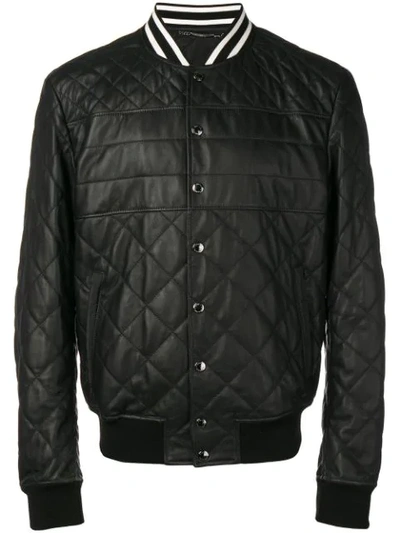 Shop Dolce & Gabbana Quilted Bomber Jacket In Black