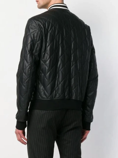 Shop Dolce & Gabbana Quilted Bomber Jacket In Black