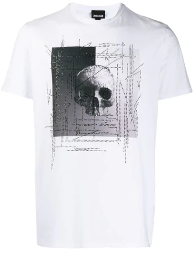 Shop Just Cavalli Printed Skull T-shirt In White
