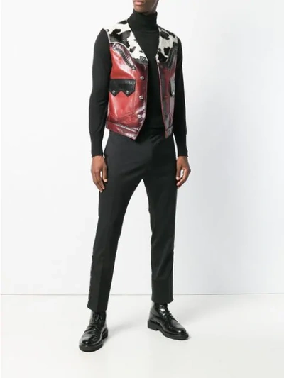Shop Dsquared2 Western Waistcoat In Red