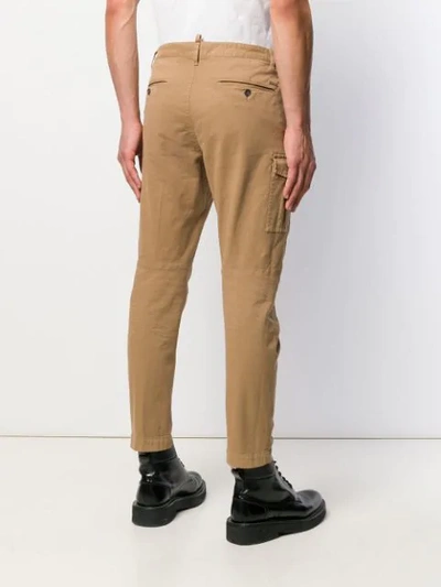 Shop Dsquared2 Tapered Utility Trousers In Brown