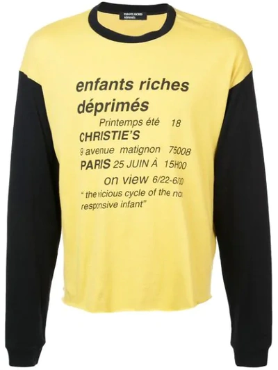 Shop Enfants Riches Deprimes Enfants Riches Déprimés Vicious Cycle Print Long-sleeve T-shirt - Yellow