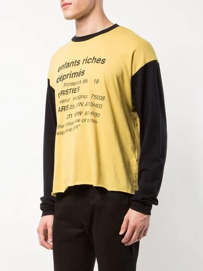 Shop Enfants Riches Deprimes Enfants Riches Déprimés Vicious Cycle Print Long-sleeve T-shirt - Yellow