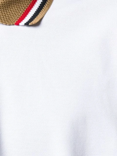 Shop Bottega Veneta Striped-collar Polo Shirt In White