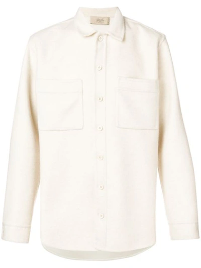 Shop Maison Flaneur Patch Pockets Shirt - Neutrals