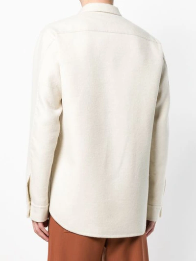 Shop Maison Flaneur Patch Pockets Shirt - Neutrals