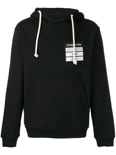 Shop Maison Margiela Stereotype Patch Hoodie In Black