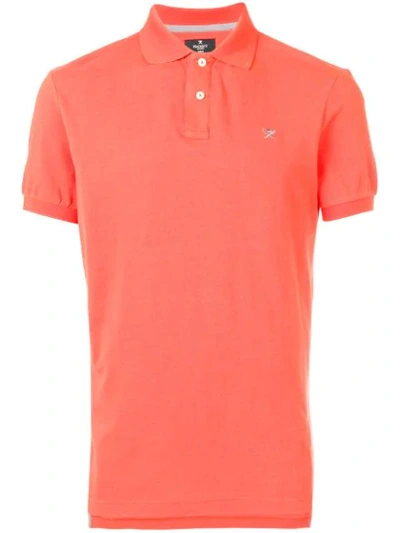 Shop Hackett Logo Embroidered Polo Shirt In Orange