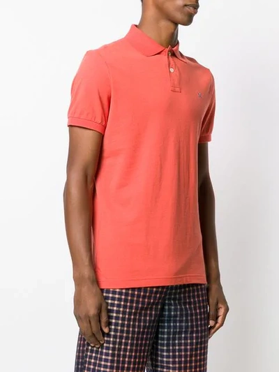 Shop Hackett Logo Embroidered Polo Shirt In Orange