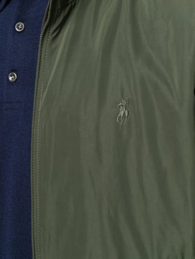Shop Polo Ralph Lauren Logo Embroidered Bomber Jacket - Green