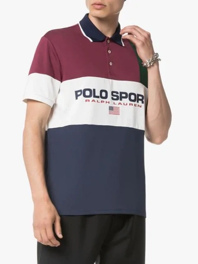 Shop Polo Ralph Lauren Logo Print Polo Shirt In Red