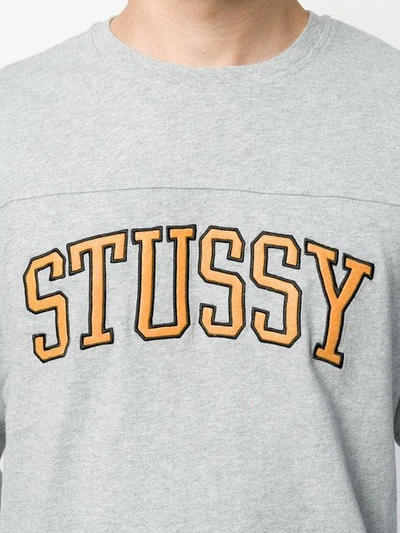 Shop Stussy Logo Sweatshirt In Grey