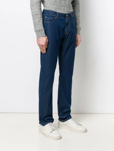 Shop Canali Straight Leg Jeans In Blue