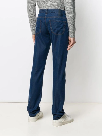 Shop Canali Straight Leg Jeans In Blue